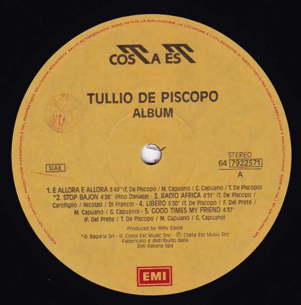 Tullio De Piscopo - Album | Costa Est (64 7922571) - 3