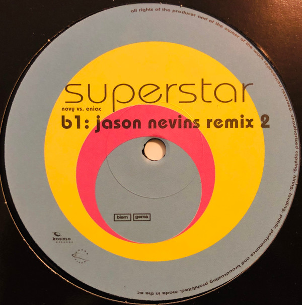 Novy Vs. Eniac - Superstar | Kosmo Records (KOS 010 R) - 3