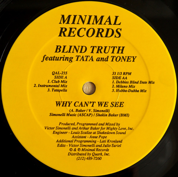 Blind Truth featuring Tata and Toney - Why Can't We See | Minimal Records (QAL-255)
