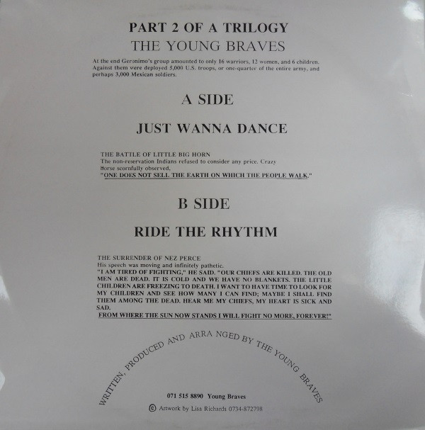 The Young Braves - Just Wanna Dance | Rhino Records (RHINE 03) - 4