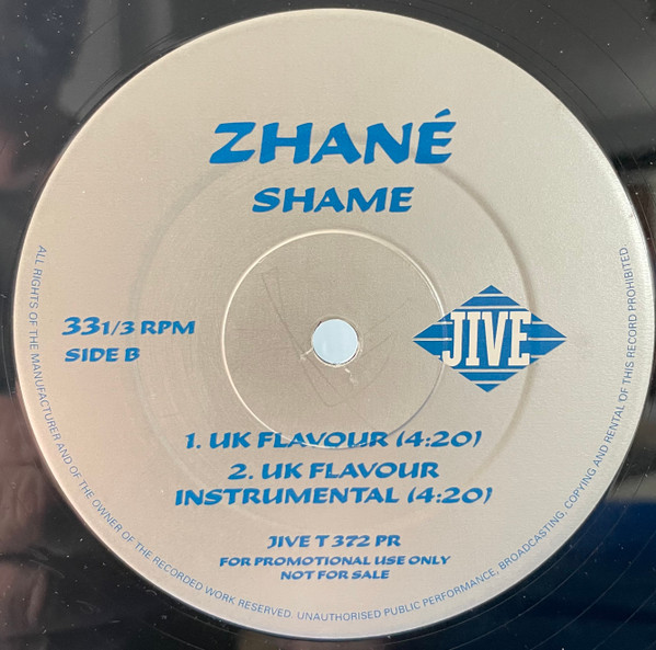 Zhané - Shame | Jive (JIVE T 372 PR) - 2