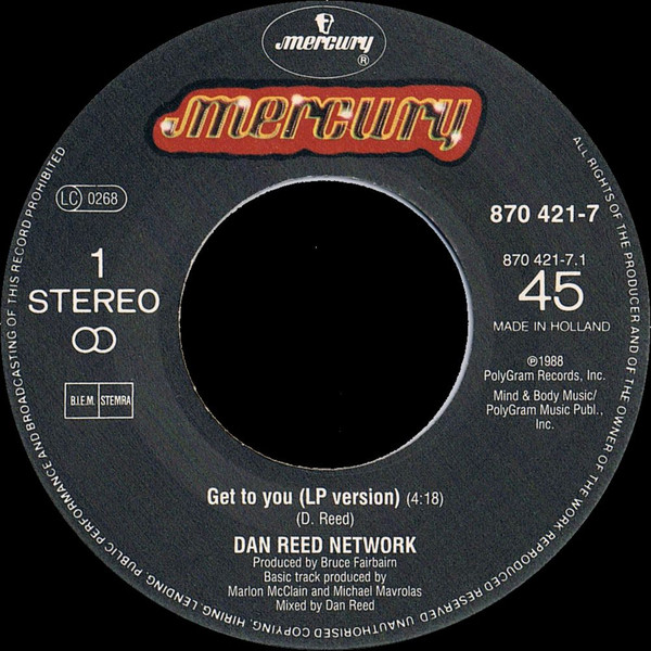Dan Reed Network - Get To You | Mercury (870 421-7)