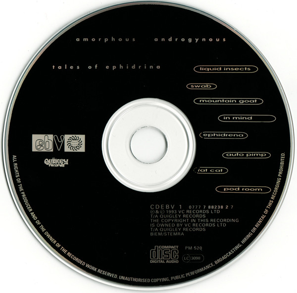 Amorphous Androgynous - Tales Of Ephidrina | Quigley Records (CDEBV1) - 3 Amorphous Androgynous - Tales Of Ephidrina | Quigley Records (CDEBV1) - 3