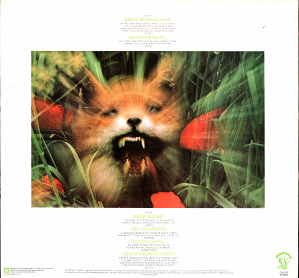 Bo Hansson - Music Inspired By Watership Down | Charisma (CAS 1132) - 2