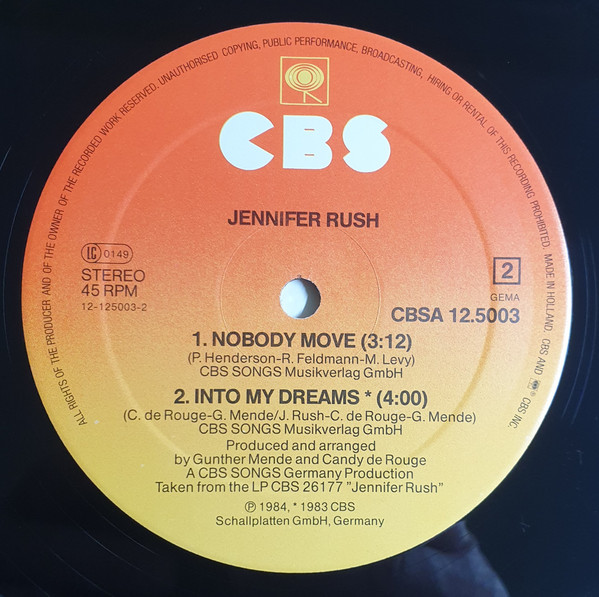 Jennifer Rush - The Power Of Love | CBS (CBSA 12.5003) - 4
