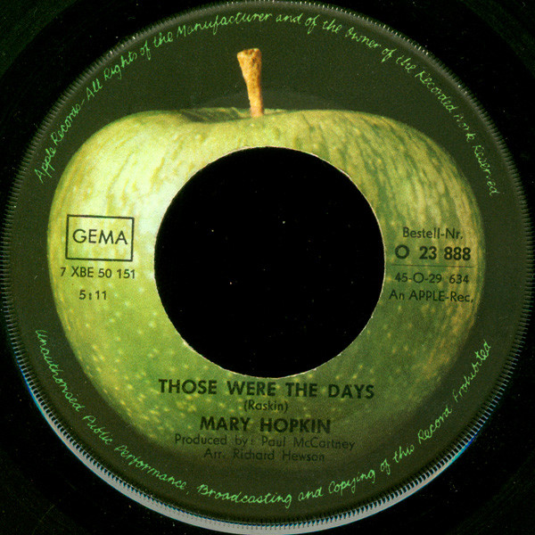 Mary Hopkin - Those Were The Days | Apple Records (O 23 888) Mary Hopkin - Those Were The Days | Apple Records (O 23 888)