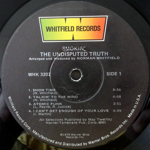 The Undisputed Truth - Smokin' | Whitfield Records (WHK 3202) - 3