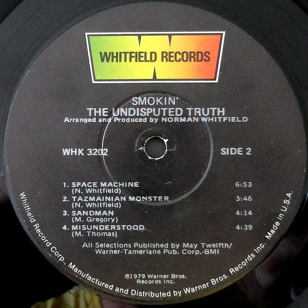 The Undisputed Truth - Smokin' | Whitfield Records (WHK 3202) - 4