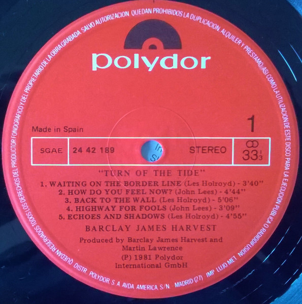 Barclay James Harvest - Turn Of The Tide | Polydor (24 42 189) - 3