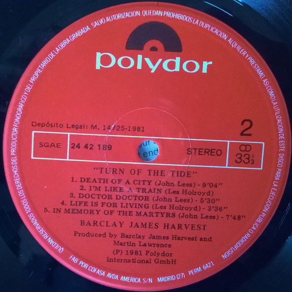 Barclay James Harvest - Turn Of The Tide | Polydor (24 42 189) - 4