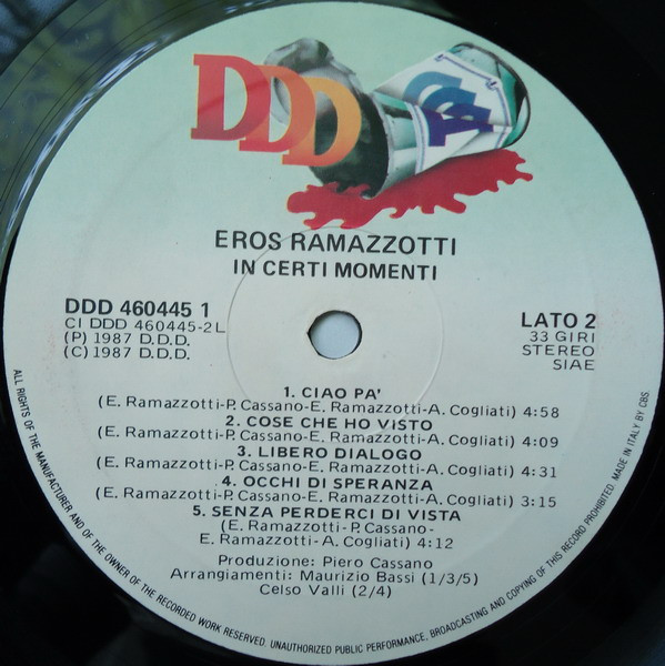 Eros Ramazzotti - In Certi Momenti | DDD (DDD 460445-1) - 3 Eros Ramazzotti - In Certi Momenti | DDD (DDD 460445-1) - 3