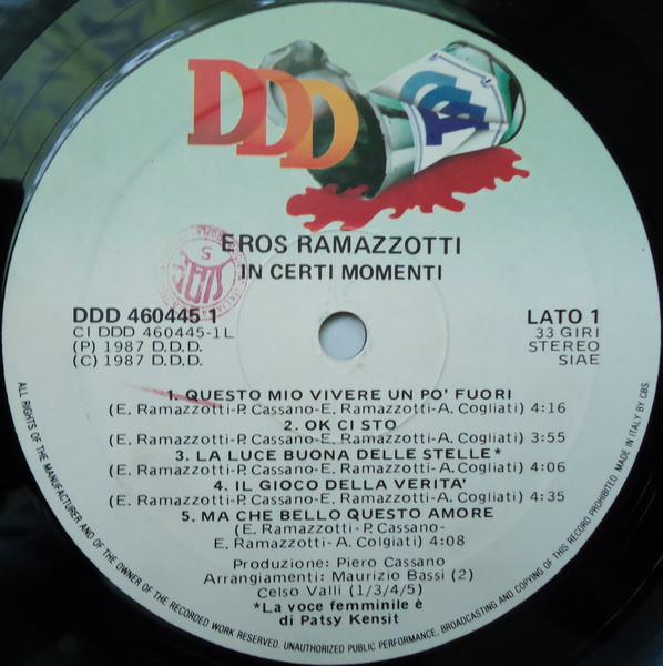 Eros Ramazzotti - In Certi Momenti | DDD (DDD 460445-1) - 2 Eros Ramazzotti - In Certi Momenti | DDD (DDD 460445-1) - 2
