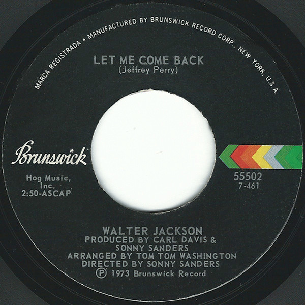 Walter Jackson - It Doesn't Take Much / Let Me Come Back | Brunswick (55502) - 2