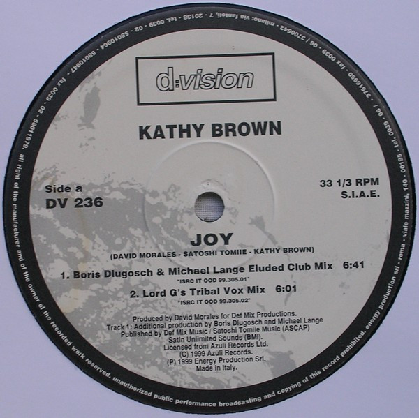 Kathy Brown - Joy (Part 1) | D:vision Records (DV 236) - 3
