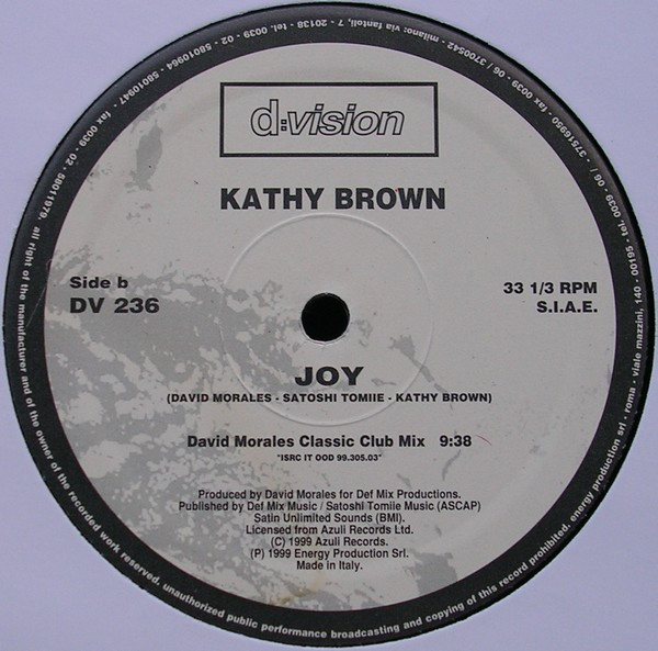 Kathy Brown - Joy (Part 1) | D:vision Records (DV 236) - 4