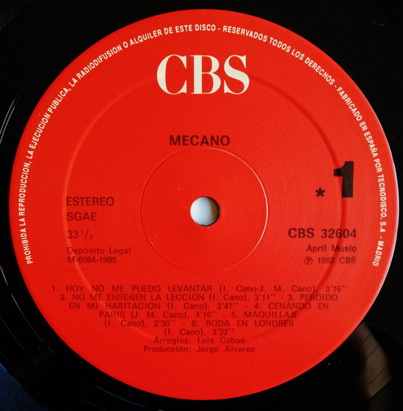 Mecano - Mecano | CBS (CBS 32604) - 3