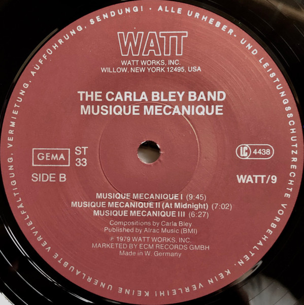 The Carla Bley Band - Musique Mecanique | WATT (WATT/9) - 4 The Carla Bley Band - Musique Mecanique | WATT (WATT/9) - 4