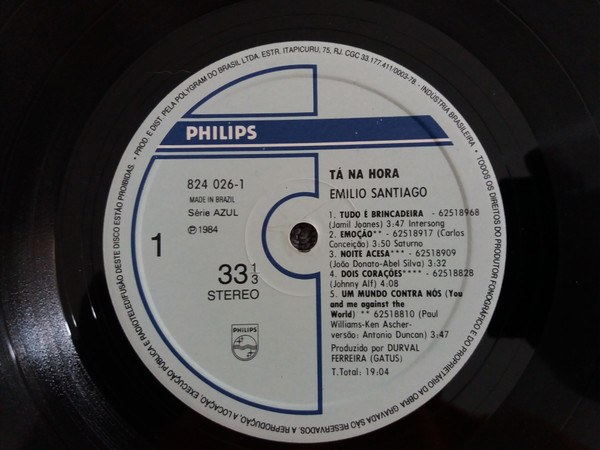 Emilio Santiago - Tá Na Hora | Philips (824 026-1) - 3 Emilio Santiago - Tá Na Hora | Philips (824 026-1) - 3