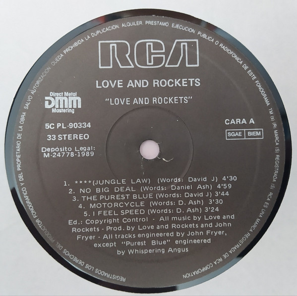 Love And Rockets - Love And Rockets | RCA (5C PL 90344) - 3