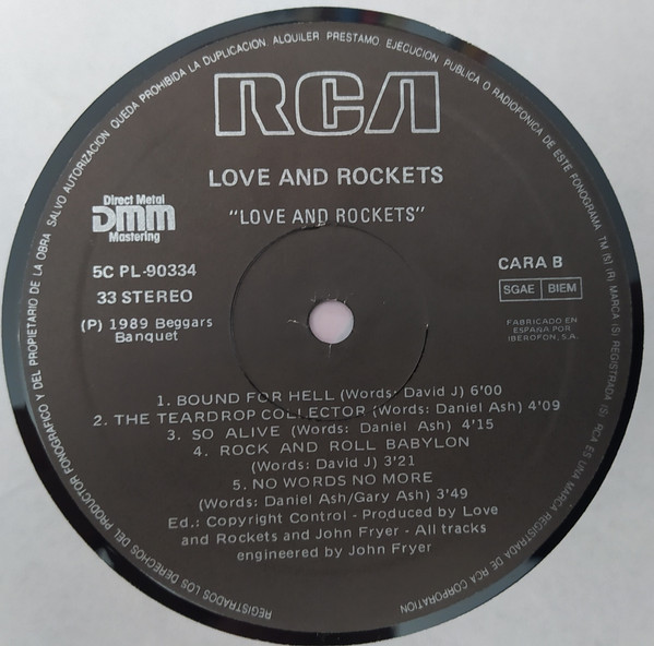 Love And Rockets - Love And Rockets | RCA (5C PL 90344) - 4