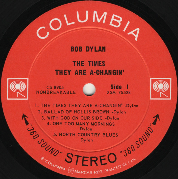 Bob Dylan - The Times They Are A-Changin' | Columbia (CS 8905) - 3 Bob Dylan - The Times They Are A-Changin' | Columbia (CS 8905) - 3