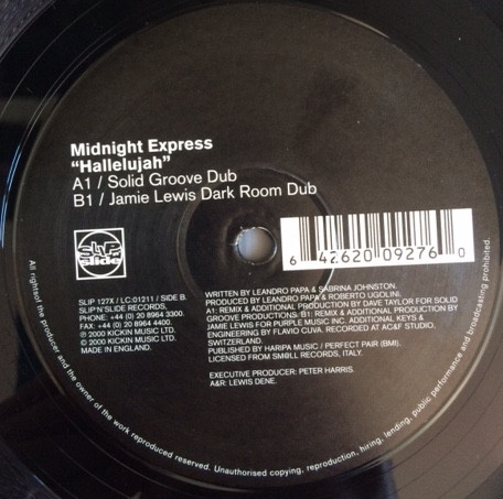 Midnight Express - Hallelujah | Slip 'n' Slide (SLIP 127X) - 2