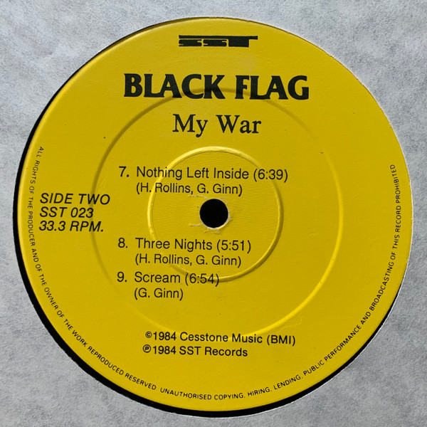 Black Flag - My War | SST Records (SST 023) - 4 Black Flag - My War | SST Records (SST 023) - 4
