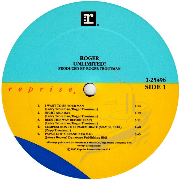 Roger Troutman - Unlimited! | Reprise Records (1-25496) - 2 Roger Troutman - Unlimited! | Reprise Records (1-25496) - 2