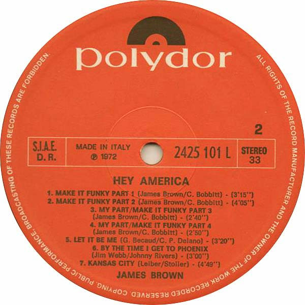 James Brown - Hey America | Polydor (2425 101 L) - 4