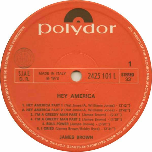 James Brown - Hey America | Polydor (2425 101 L) - 3