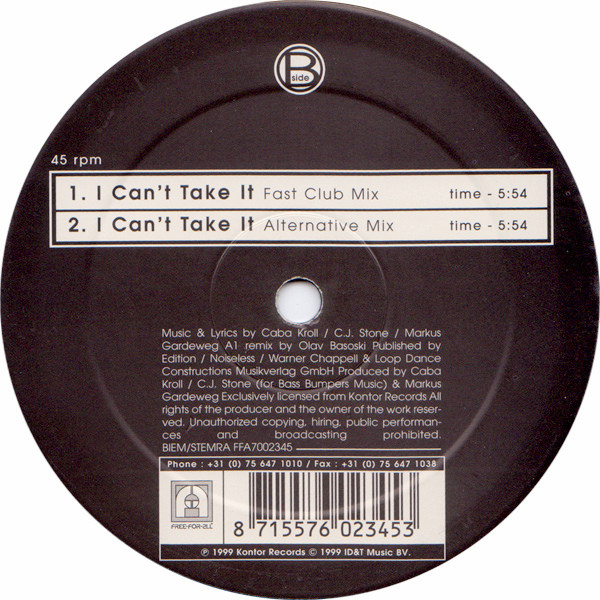 Markus Gardeweg - I Can't Take It | Free For All (FFA 7002345) - 2 Markus Gardeweg - I Can't Take It | Free For All (FFA 7002345) - 2