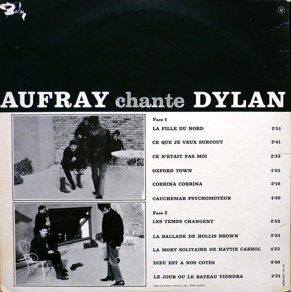 Hugues Aufray - Chante Dylan | Barclay (80.289) - 2