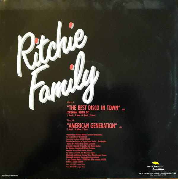 The Ritchie Family - The Best Disco In Town | Ibiza Records (IBZ 651010 6) - 3