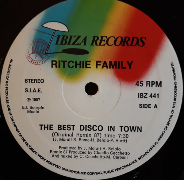 The Ritchie Family - The Best Disco In Town | Ibiza Records (IBZ 651010 6) - 4