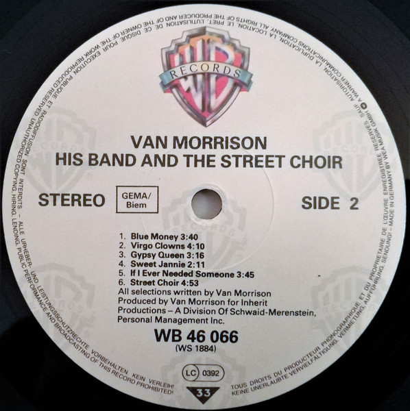 Van Morrison - His Band And The Street Choir | Warner Bros. Records (K 46066) - 4