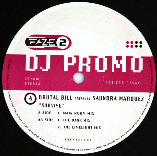 Brutal Bill Presents Saundra Marquez - Survive | Faze 2 (12FAZE36DJ) - main