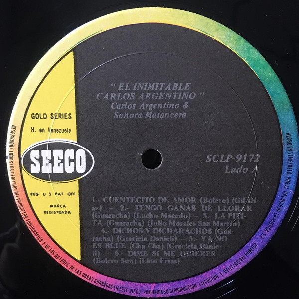 Carlos Argentino Con La Sonora Matancera - El Inimitable | Seeco (SCLP-9172) - 4