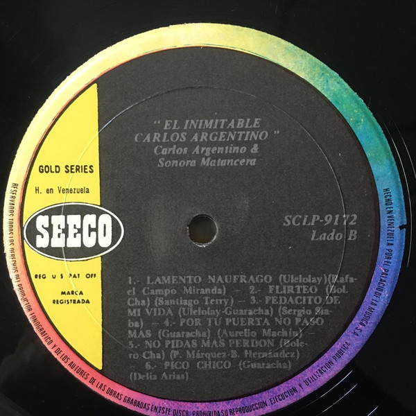Carlos Argentino Con La Sonora Matancera - El Inimitable | Seeco (SCLP-9172) - 3