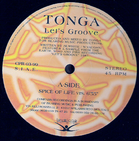 Tonga - Let's Groove / In The Bass | Compass Recordings (CPR 03-99) - 2 Tonga - Let's Groove / In The Bass | Compass Recordings (CPR 03-99) - 2