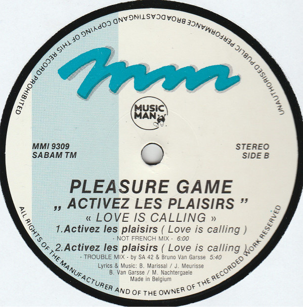 Pleasure Game - Activez Les Plaisirs... (Love Is Calling) | Music Man Records (MMI 9309) - 4