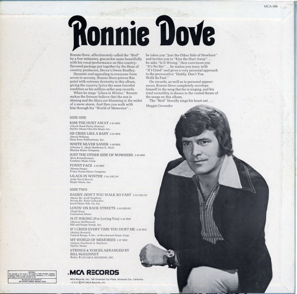 Ronnie Dove - Ronnie Dove | MCA Records (MCA-309) - 2 Ronnie Dove - Ronnie Dove | MCA Records (MCA-309) - 2