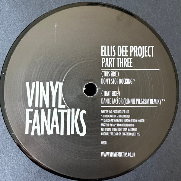 Ellis Dee - The Ellis Dee Project Part 3 | Vinyl Fanatiks (VFS071)