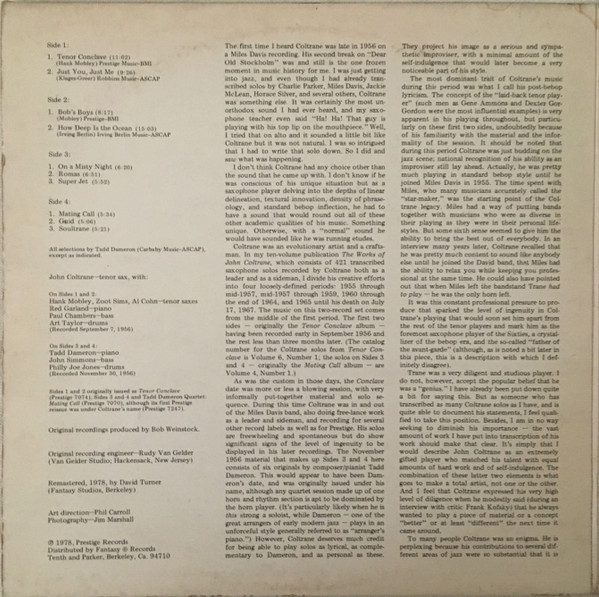 John Coltrane - On A Misty Night | Prestige (PRI 24084) - 3