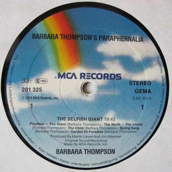 Barbara Thompson's Paraphernalia - Wilde Tales | MCA Records (201 325) - 3