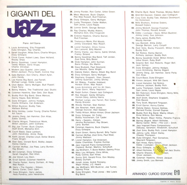 Sarah Vaughan , Miles Davis , Charles Mingus , Dizzy Gillespie - I Giganti Del Jazz Vol. 2 | Curcio (GJ- 2) - 4