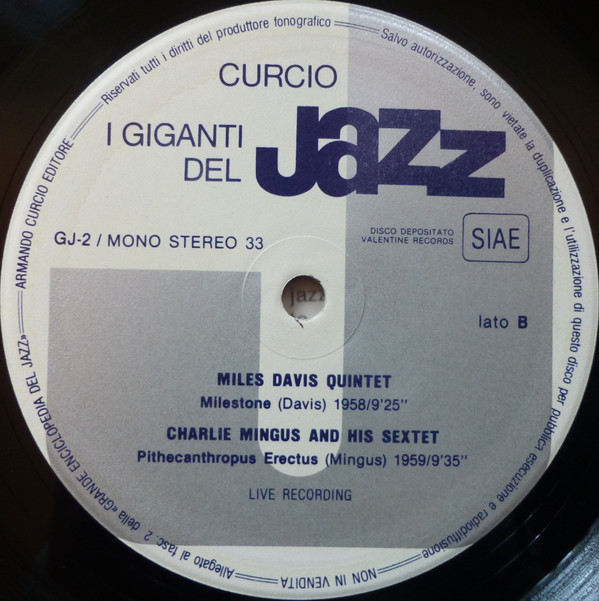 Sarah Vaughan , Miles Davis , Charles Mingus , Dizzy Gillespie - I Giganti Del Jazz Vol. 2 | Curcio (GJ- 2) - 6