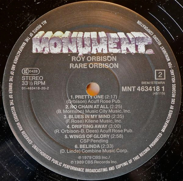 Roy Orbison - Rare Orbison | Monument (MNT 463418 1) - 4