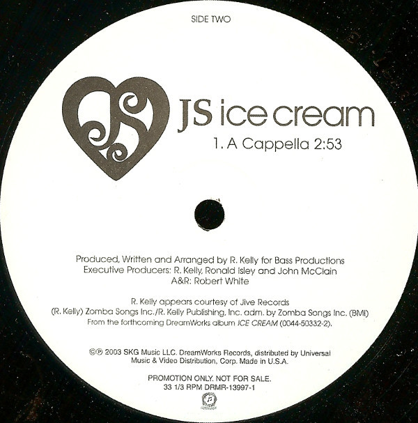 JS - Ice Cream | Dreamworks Records (DRMR-13997-1)