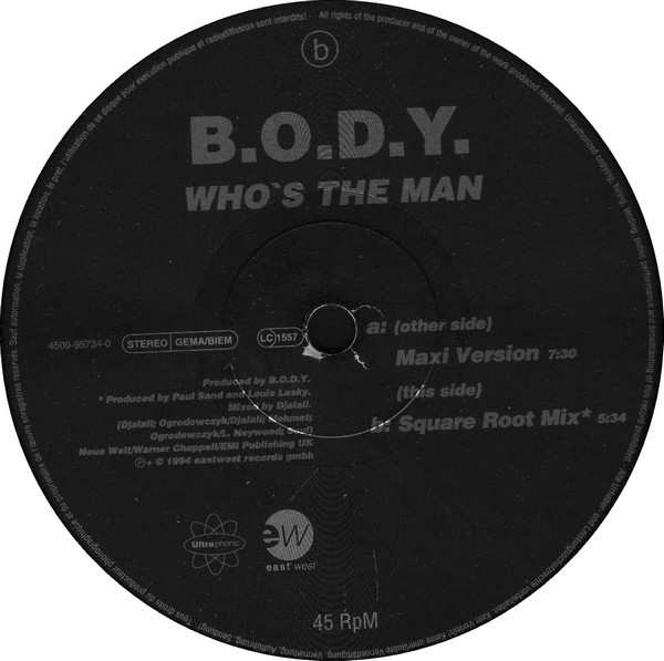B.O.D.Y. - Who's The Man | Ultraphonic (4509-95734-0) B.O.D.Y. - Who's The Man | Ultraphonic (4509-95734-0)
