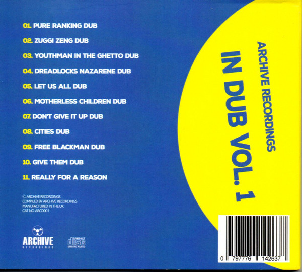 Various - Archive Recordings In Dub Vol. 1 | Archive Recordings (ARCD001) - 2 Various - Archive Recordings In Dub Vol. 1 | Archive Recordings (ARCD001) - 2